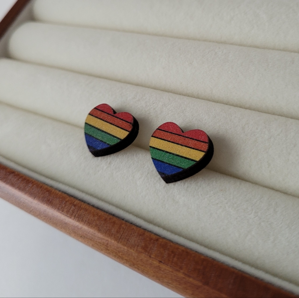 Heart-Shaped Rainbow Earrings